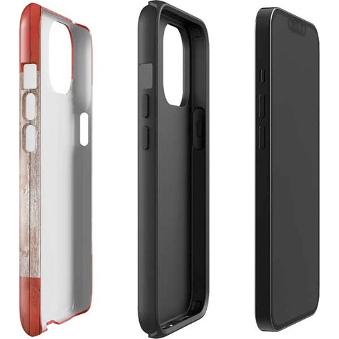 Canadian Flag Dark Wood iPhone 14 Plus Impact Case